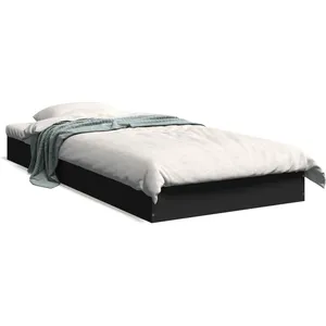 vidaXL Cadre de lit noir 75x190 cm bois d'ingénierie