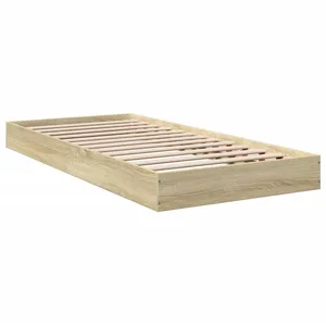 vidaXL Cadre de lit chêne sonoma 75x190 cm bois d'ingénierie pas cher