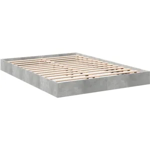 Cadre de lit gris béton 140x200 cm bois d'ingénierie Vidaxl Gris pas cher