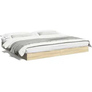 vidaXL Cadre de lit chêne sonoma 180x200 cm bois d'ingénierie pas cher