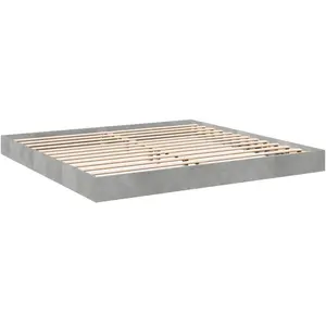 Comparateur de prix : vidaXL Cadre de lit gris béton 180x200 cm bois d'ingénierie