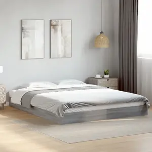 vidaXL Cadre de lit sonoma gris 160x200 cm bois d'ingénierie pas cher