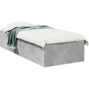 Cadre de lit gris béton 75x190 cm bois d'ingénierie Vidaxl Gris pas cher