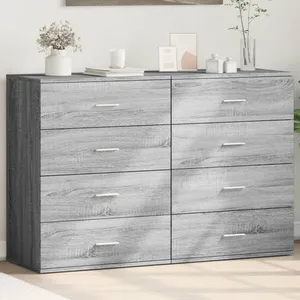 vidaXL Buffets 2 pcs sonoma gris 60x39x80 cm bois d'ingénierie pas cher