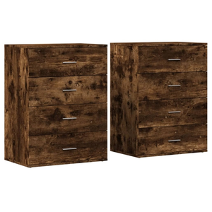 vidaXL Buffets 2 pcs chêne fumé 60x39x80 cm bois d'ingénierie pas cher