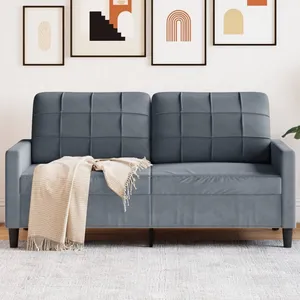 Comparateur de prix : vidaXL Canapé à 2 places Gris foncé 140 cm Velours