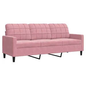 vidaXL Canapé à 3 places Rose 180 cm Velours pas cher