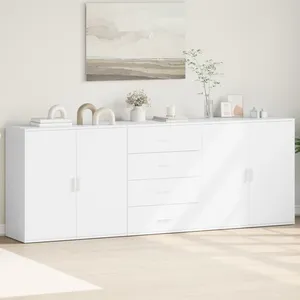 Comparateur de prix : vidaXL Buffets 3 pcs Blanc Bois d'ingénierie