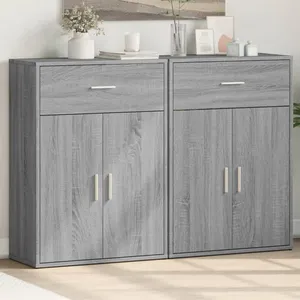 vidaXL Buffets 2 pcs sonoma gris 60x30x84 cm bois d'ingénierie pas cher