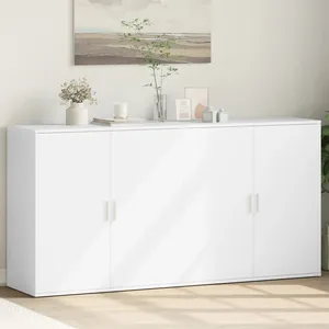Comparateur de prix : vidaXL Buffets 2 pcs blanc 79x38x80 cm bois d’ingénierie