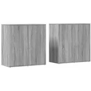 Comparateur de prix : vidaXL Buffets 2 pcs sonoma gris 79x38x80 cm bois d'ingénierie