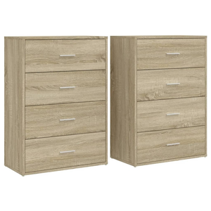 vidaXL Buffets 2 pcs chêne sonoma 60x31x84 cm bois d'ingénierie pas cher