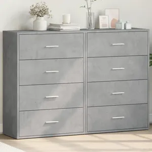vidaXL Buffets 2 pcs gris béton 60x31x84 cm bois d'ingénierie pas cher