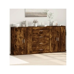 Comparateur de prix : vidaXL Buffets 3 pcs chêne fumé 60x31x84 cm bois d'ingénierie