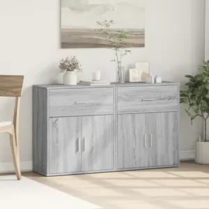 vidaXL Buffets 2 pcs sonoma gris 60x31x70 cm bois d'ingénierie pas cher