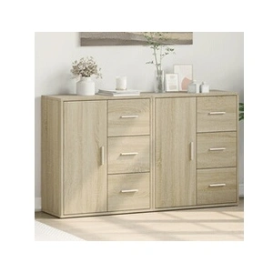 vidaXL Buffets 2 pcs chêne sonoma 60x31x70 cm bois d'ingénierie pas cher