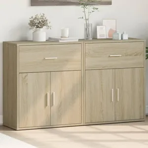 vidaXL Buffets 2 pcs chêne sonoma 60x31x70 cm bois d'ingénierie pas cher