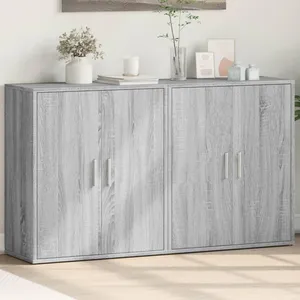 vidaXL Buffets 2 pcs sonoma gris 60x31x70 cm bois d'ingénierie pas cher