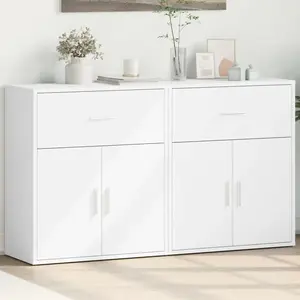 vidaXL Buffets 2 pcs blanc 60x31x70 cm bois d'ingénierie