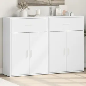 Comparateur de prix : vidaXL Buffets 2 pcs blanc 60x30x84 cm bois d'ingénierie