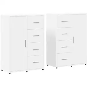 vidaXL Buffets 2 pcs blanc 60x31x84 cm bois d'ingénierie pas cher