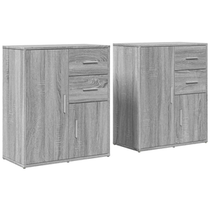 vidaXL Buffets 2 pcs sonoma gris 60x31x70 cm bois d'ingénierie pas cher