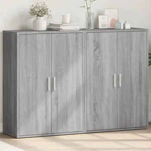 vidaXL Buffets 2 pcs sonoma gris 60x31x84 cm bois d'ingénierie pas cher