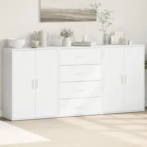Comparateur de prix : vidaXL Buffets 3 pcs blanc 60x31x84 cm bois d'ingénierie