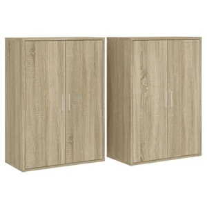 vidaXL Buffets 2 pcs chêne sonoma 60x31x84 cm bois d'ingénierie pas cher