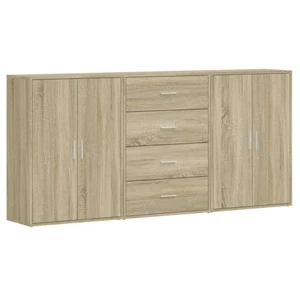 Comparateur de prix : vidaXL Buffets 3 pcs chêne sonoma 60x31x84 cm bois d'ingénierie