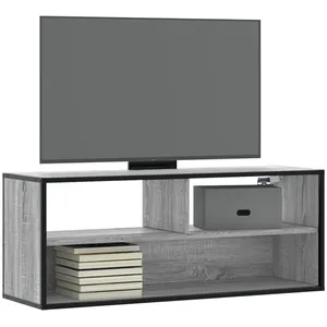 vidaXL Meuble TV sonoma gris 100x31x39,5 cm bois d'ingénierie et métal pas cher