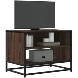 vidaXL Meuble TV chêne marron 61x40x46 cm bois d'ingénierie et métal pas cher