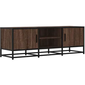 vidaXL Meuble TV chêne marron 120x35x41 cm bois d'ingénierie et métal pas cher