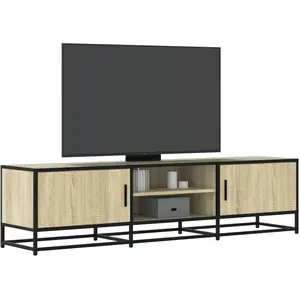vidaXL Meuble TV chêne sonoma 160x35x41 cm bois d'ingénierie et métal pas cher