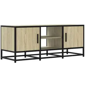 vidaXL Meuble TV chêne sonoma 100x35x41 cm bois d'ingénierie et métal pas cher
