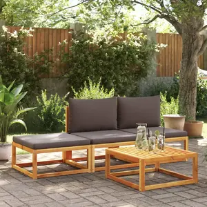 Comparateur de prix : vidaXL Salon de jardin avec coussins 4 pcs bois d'acacia massif