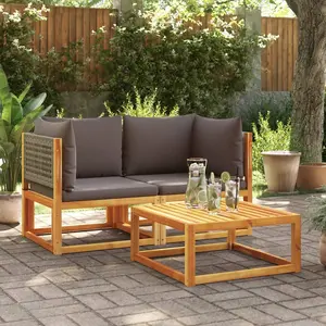 Comparateur de prix : vidaXL Canapés d'angle de jardin et coussins 2pcs bois massif d'acacia