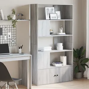 vidaXL Bibliothèque sonoma gris 100x36x189 cm bois d'ingénierie pas cher