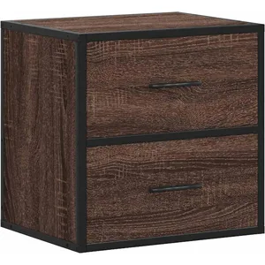 vidaXL Table de chevet murale chêne marron 40x31x39,5 cm pas cher