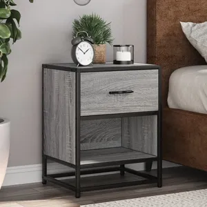 vidaXL Tables de chevet 2 pcs sonoma gris 40x31x50 cm bois ingénierie pas cher