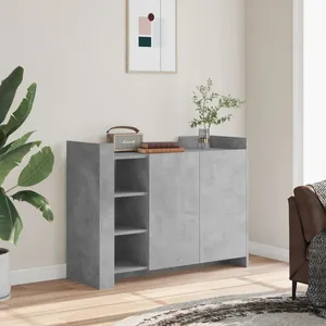 vidaXL Buffet gris béton 100x35x75 cm bois d'ingénierie pas cher