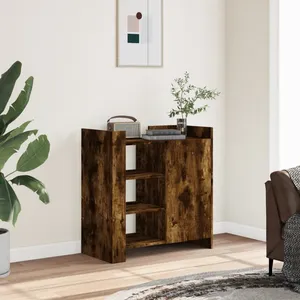 vidaXL Buffet chêne fumé 73,5x35x75 cm bois d'ingénierie pas cher