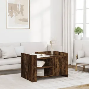vidaXL Table basse chêne fumé 80x50x50 cm bois d'ingénierie pas cher