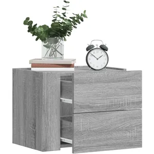 vidaXL Tables de chevet murales 2 pcs sonoma gris 45x30x35 cm pas cher