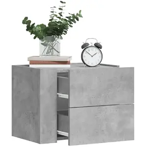 vidaXL Tables de chevet murales 2 pcs gris béton 45x30x35 cm pas cher