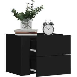 vidaXL Tables de chevet murales 2 pcs noir 45x30x35 cm pas cher