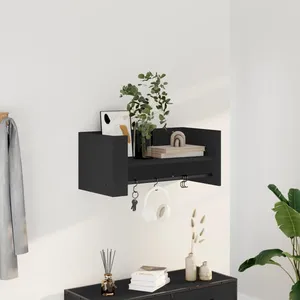 Comparateur de prix : vidaXL Étagère murale noir 70,5x35x30,5 cm bois d'ingénierie