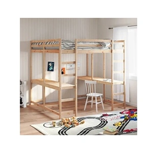 vidaXL Lit superposé et bureau et échelle 180x200cm bois de pin massif pas cher