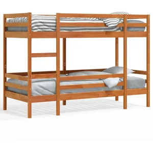 Comparateur de prix : vidaXL Lit superposé cire marron 75x190 cm bois de pin massif