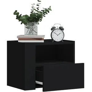 vidaXL Tables de chevet murales 2 pcs noir 45x30x35 cm pas cher